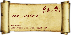 Cseri Valéria névjegykártya